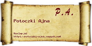 Potoczki Ajna névjegykártya